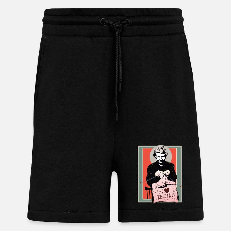 Techno Nähkunst Illustration - Shorts - made by SPREAD - SOLID BLACK