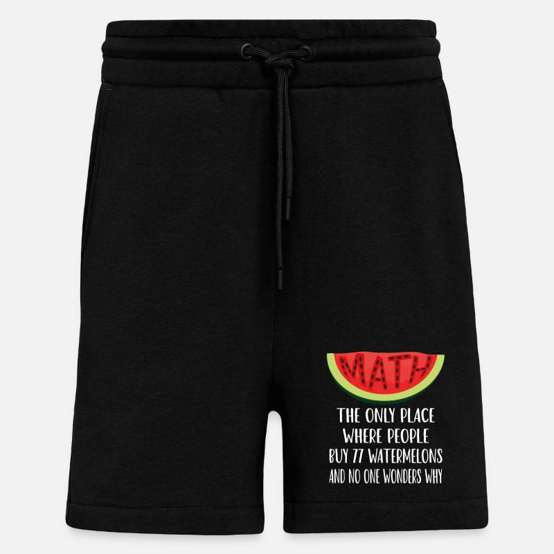 Mathématiques et pastèques amusants - Short bio décontracté fabriqué en UE - SOLID BLACK