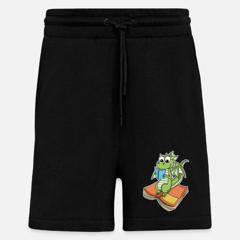 Bücher Drache Drachen - Shorts - made by SPREAD - SOLID BLACK