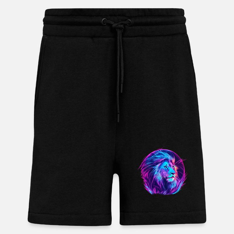 Löwe Vaporwave EDM - Shorts - made by SPREAD - SOLID BLACK
