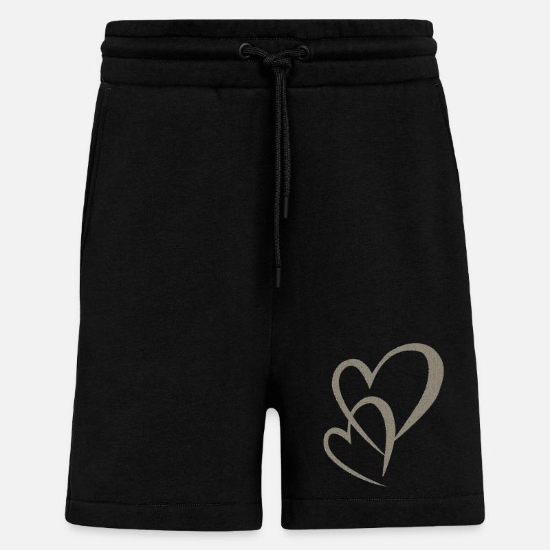 herzen doppelt gewebe - Shorts - made by SPREAD - SOLID BLACK