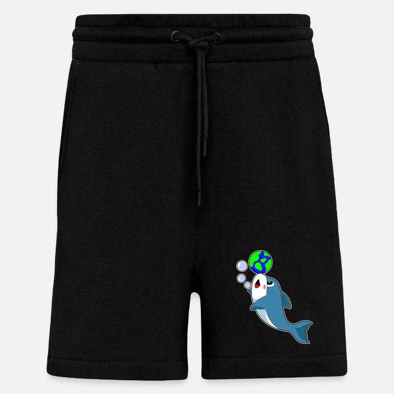 Terre de dauphins - Short bio décontracté fabriqué en UE - SOLID BLACK