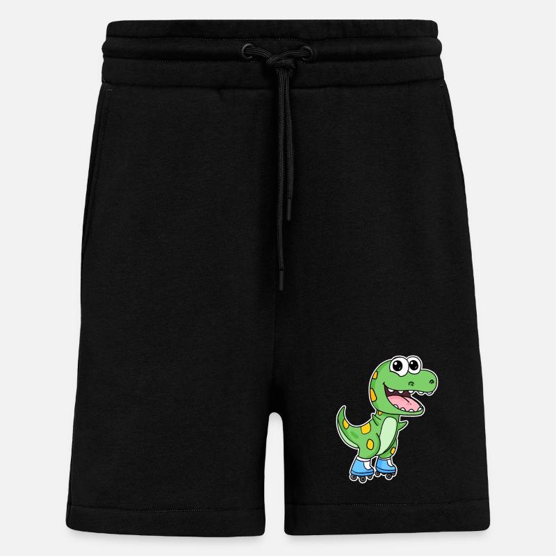 Dinosaur Skating - Shorts - made by SPREAD - SOLID BLACK