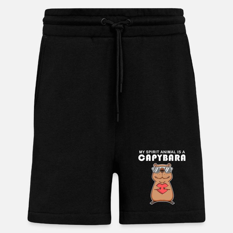 Capybara Capybara Cadeau - Short bio décontracté fabriqué en UE - SOLID BLACK