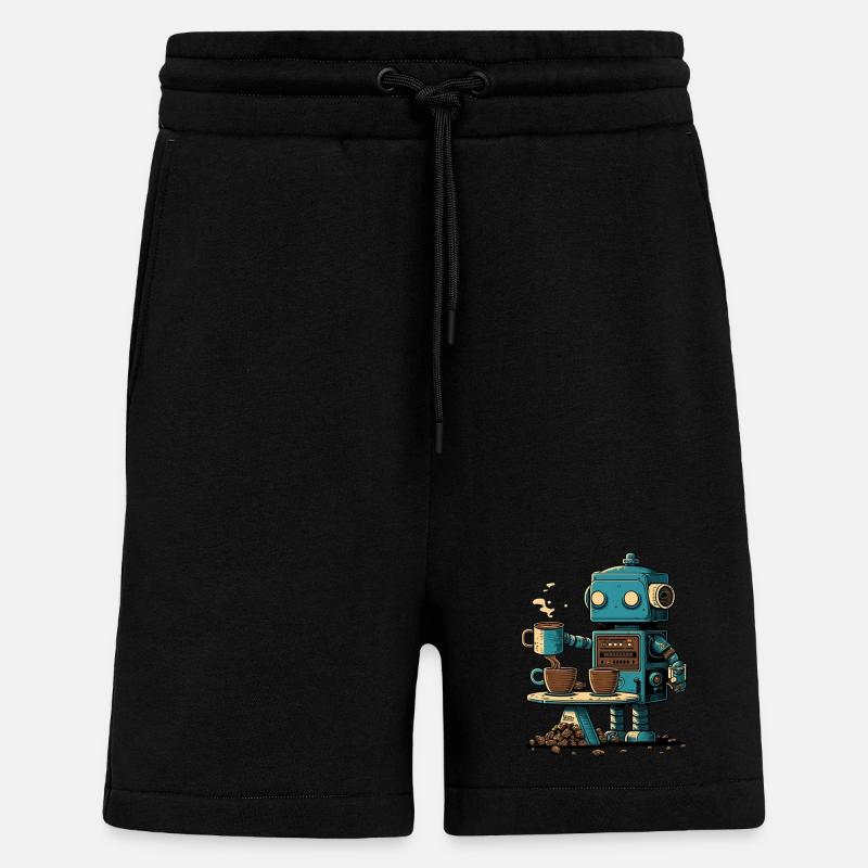 Blechroboter macht Kaffee - Shorts - made by SPREAD - SOLID BLACK