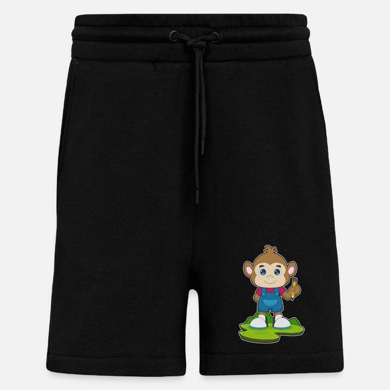 École Monkey Pencil - Short bio décontracté fabriqué en UE - SOLID BLACK