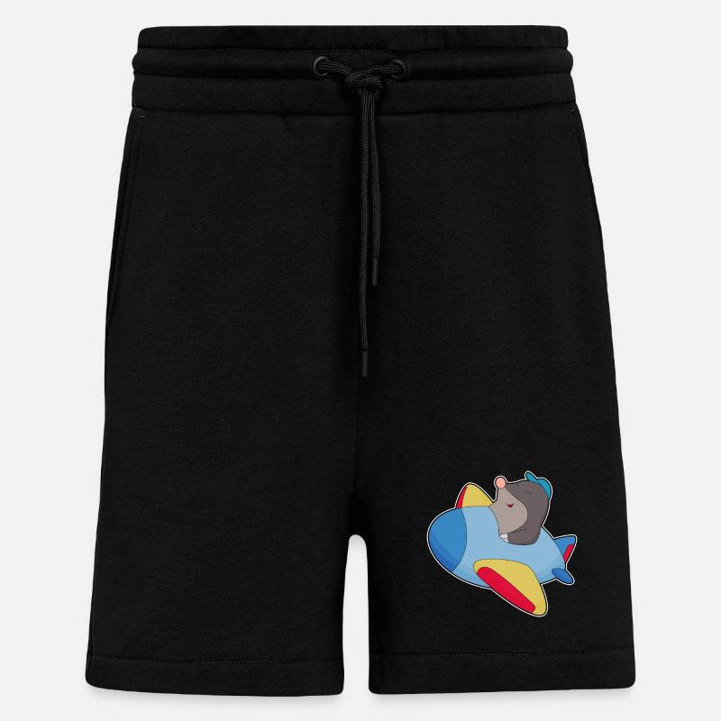 Maulwurf Pilot Flugzeug - Shorts - made by SPREAD - SOLID BLACK