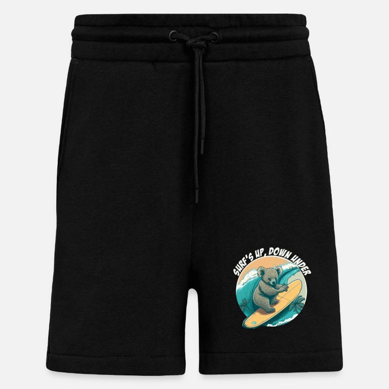 Down under surfender Koalabär - Shorts - made by SPREAD - SOLID BLACK