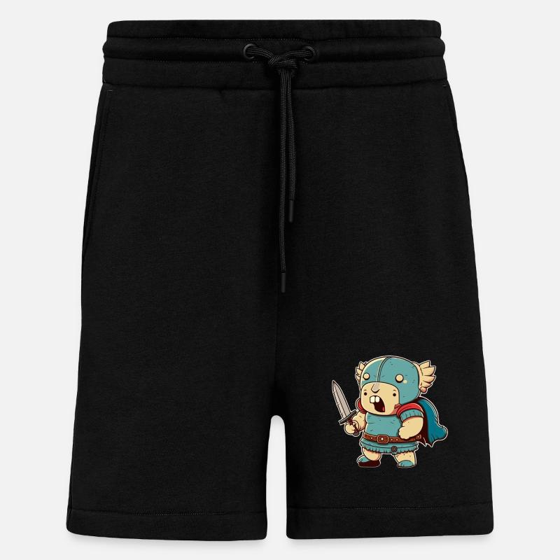Guerrier fou avec épée - Short bio décontracté fabriqué en UE - SOLID BLACK