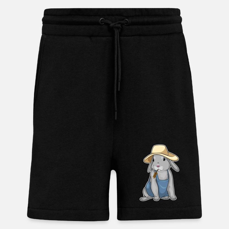 Blé éleveur de lapins - Short bio décontracté fabriqué en UE - SOLID BLACK