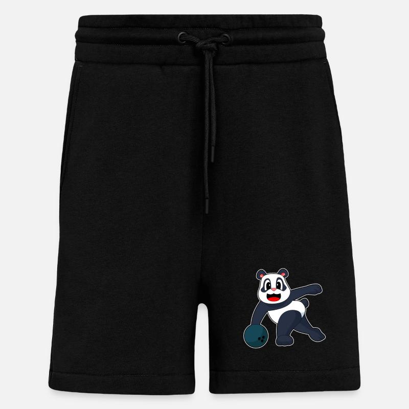 Panda Bowling Bowlingkugel - Shorts - made by SPREAD - SOLID BLACK