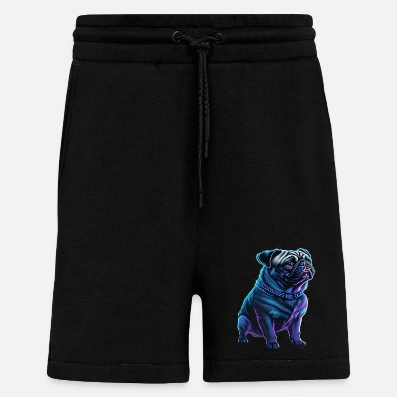 Futuristischer Neon-Mops - Shorts - made by SPREAD - SOLID BLACK