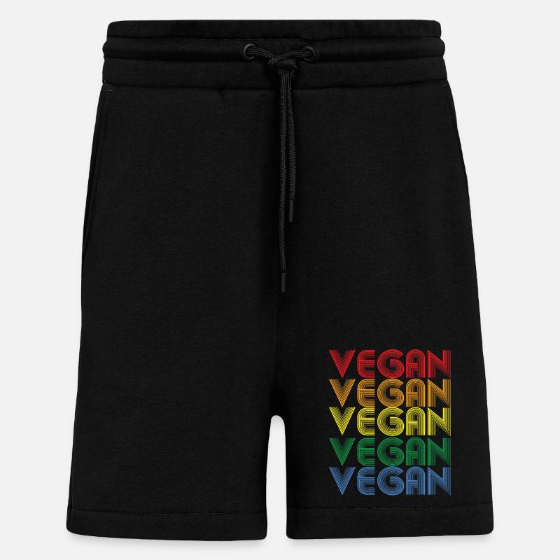 Regenbogen VEGAN Statement - Shorts - made by SPREAD - SOLID BLACK