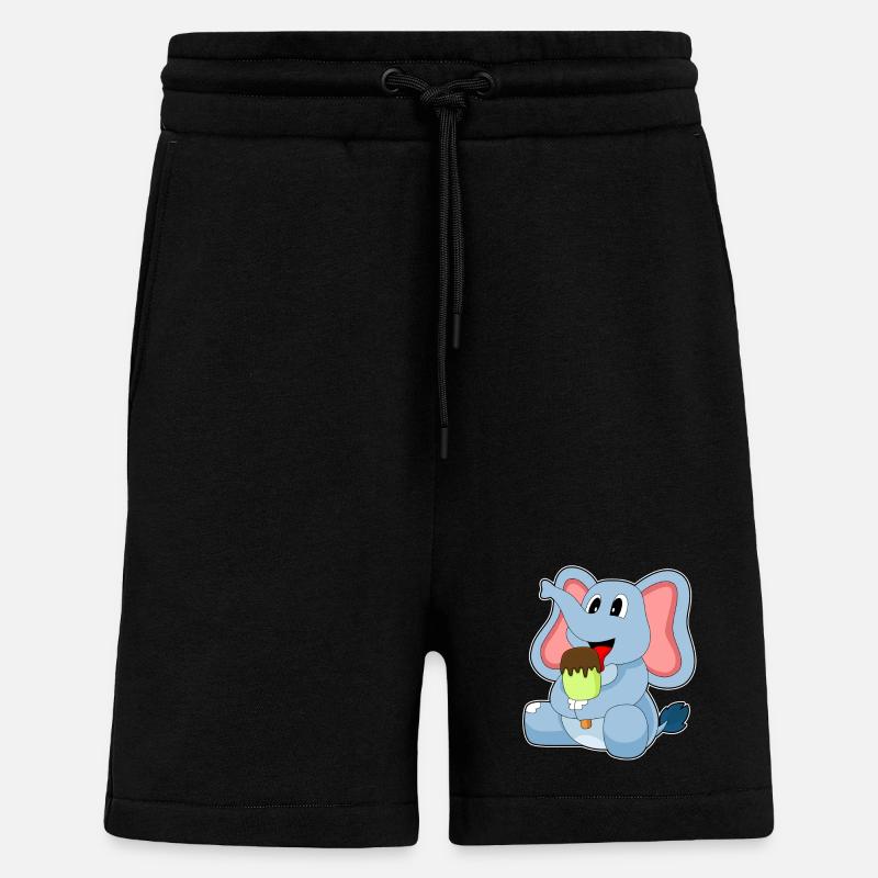 Popsicles d’éléphant - Short bio décontracté fabriqué en UE - SOLID BLACK