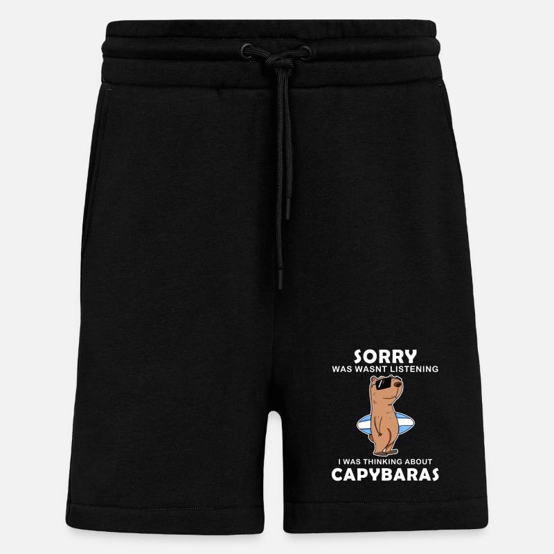 Capybara Wasserschwein Capybaras - Shorts - made by SPREAD - SOLID BLACK