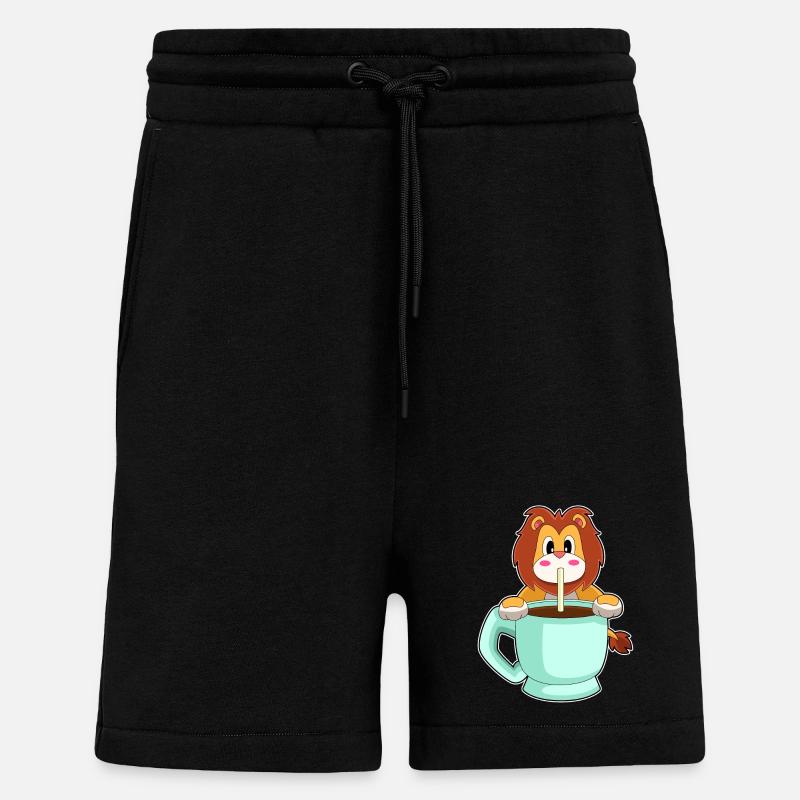 Löwe Tasse Kaffe - Shorts - made by SPREAD - SOLID BLACK