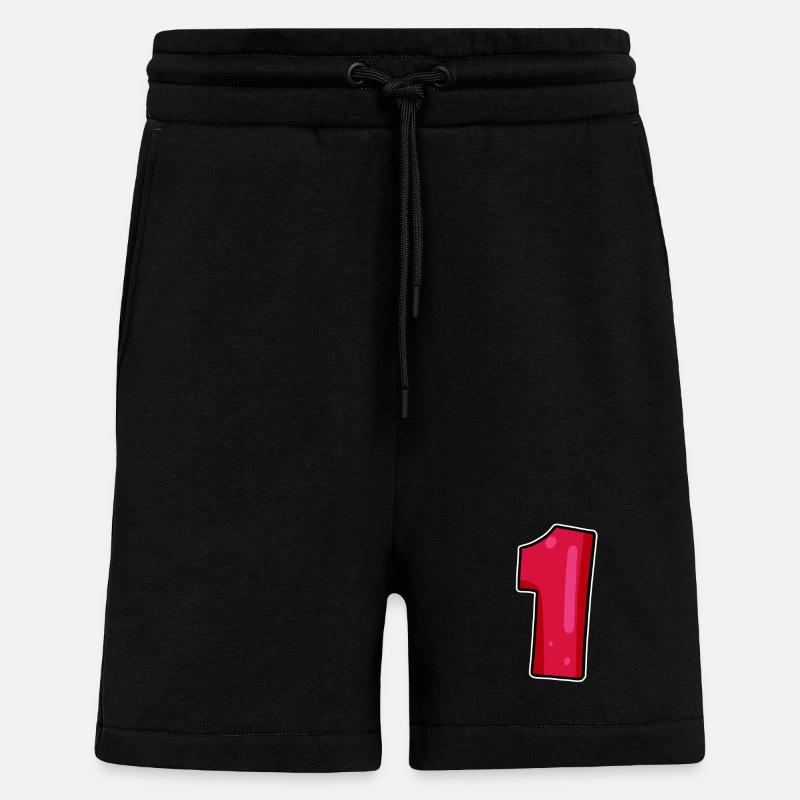 Nummer 1 Rot Dunkel - Shorts - made by SPREAD - SOLID BLACK