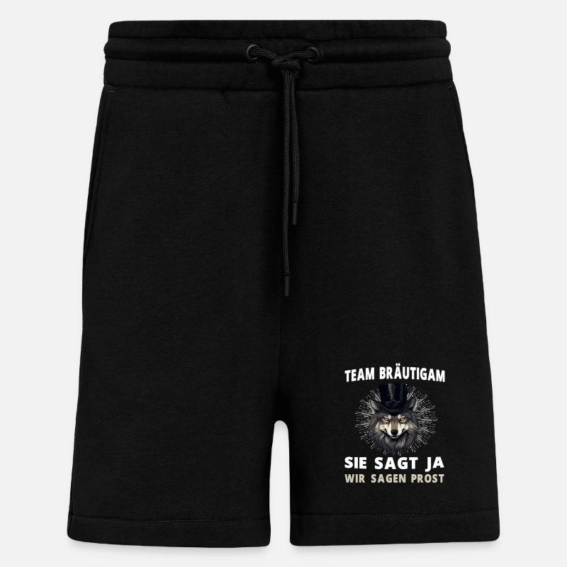 Junggesellenabschied Hochzeit Bräutigam Wolf - Shorts - made by SPREAD - SOLID BLACK