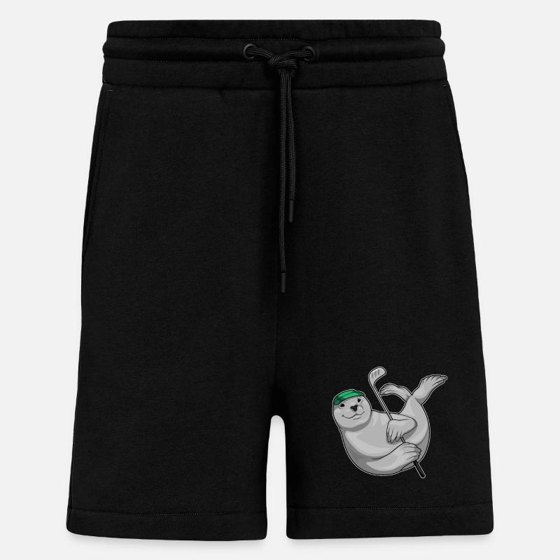 Seehund Golf Golfschläger - Shorts - made by SPREAD - SOLID BLACK