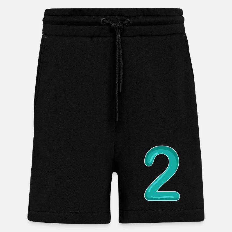 2 - Number - Number Two - Shorts - made by SPREAD - SOLID BLACK