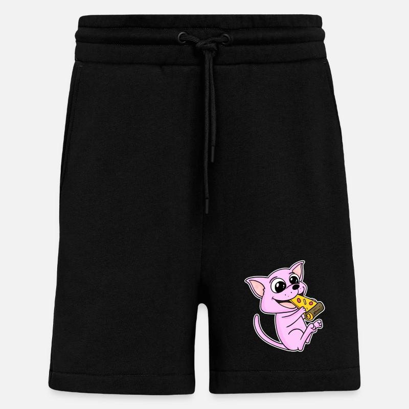 Sphynx Katze Pizza - Shorts - made by SPREAD - SOLID BLACK