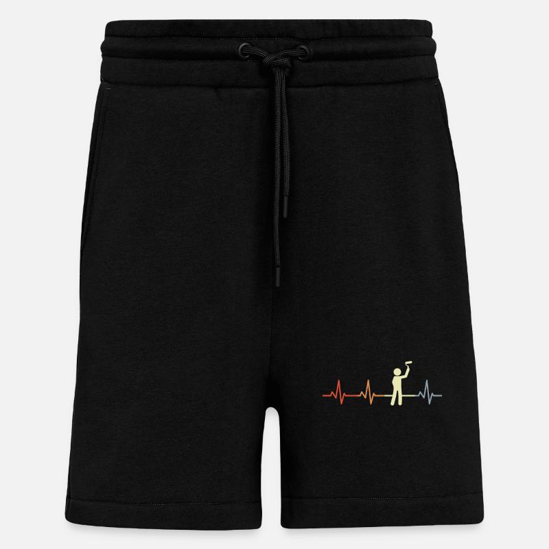 Master painter heart palpitations - Shorts - made by SPREAD - SOLID BLACK