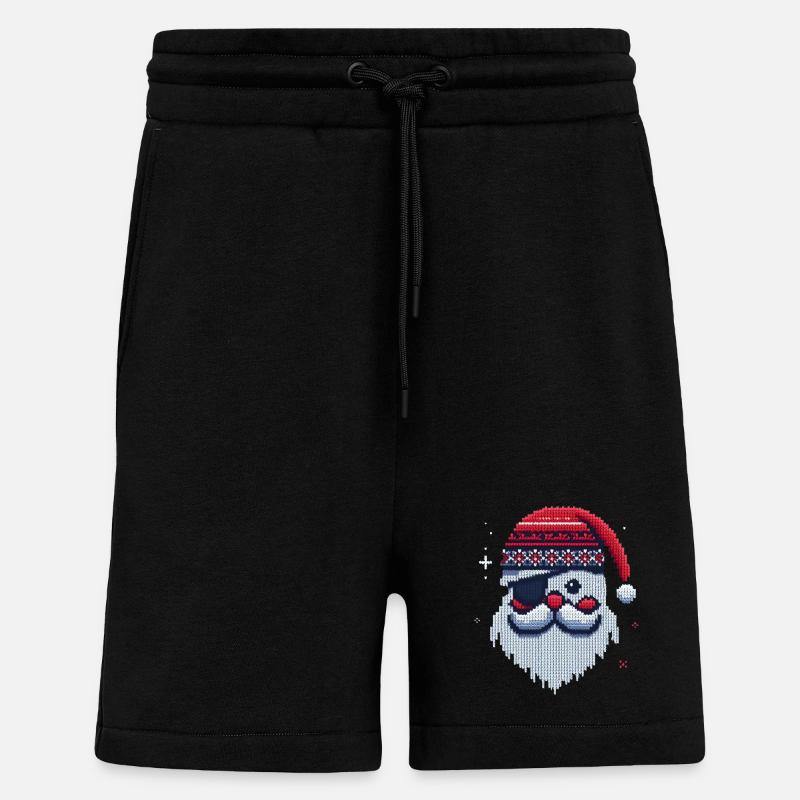 Weihnachtsmann Kawaii Strickmuster - Shorts - made by SPREAD - SOLID BLACK