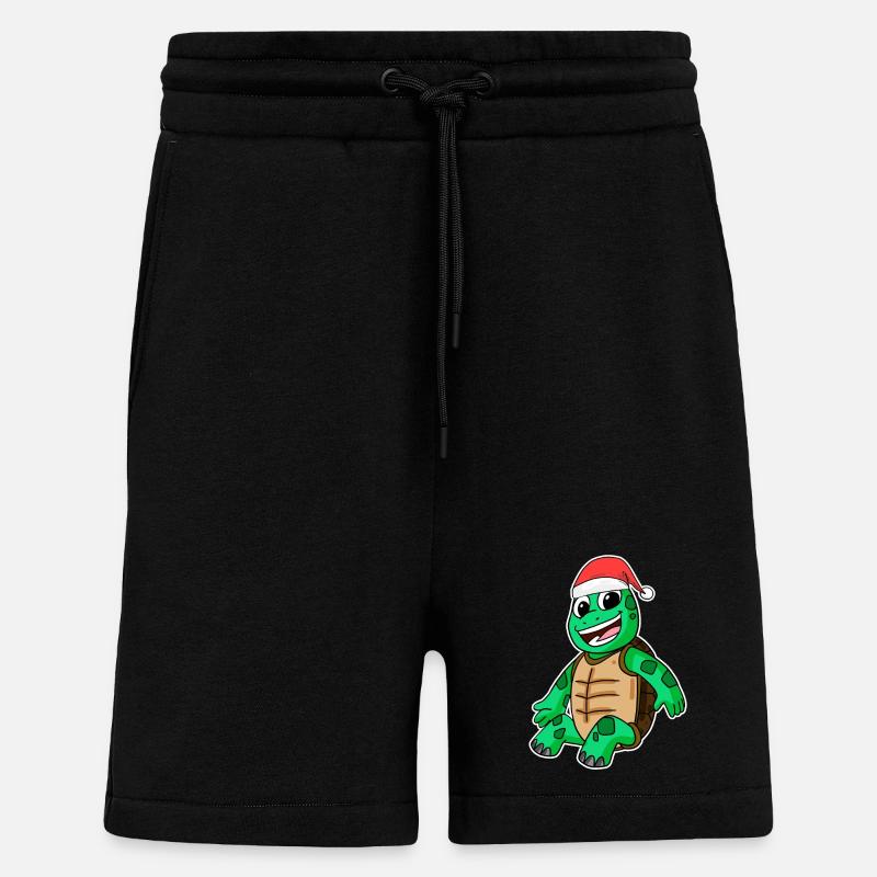 Turtle Christmas - Shorts - made by SPREAD - SOLID BLACK