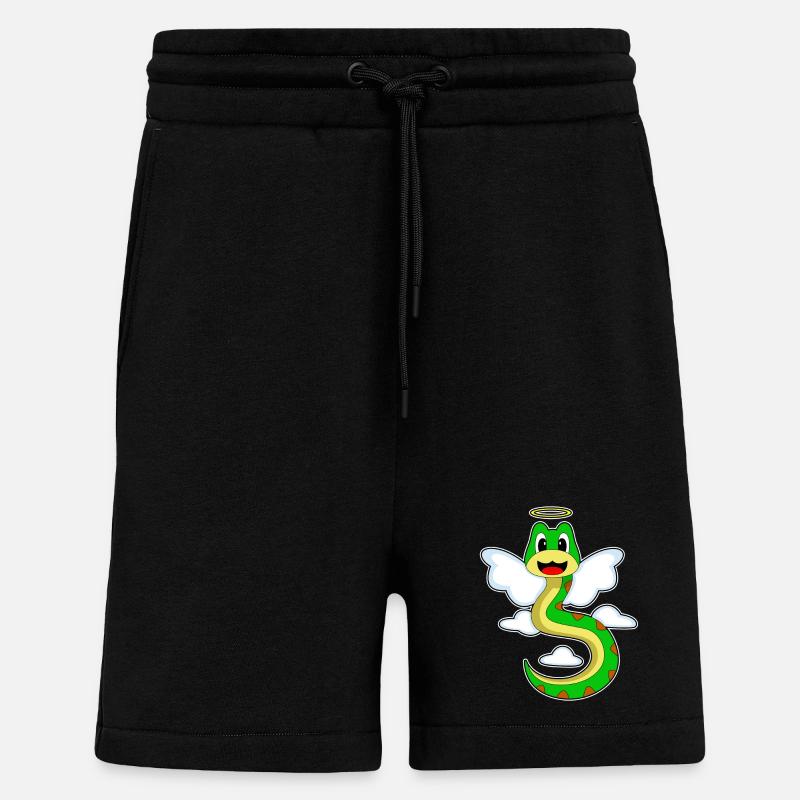 Serpent Ange Ailes d’Ange - Short bio décontracté fabriqué en UE - SOLID BLACK