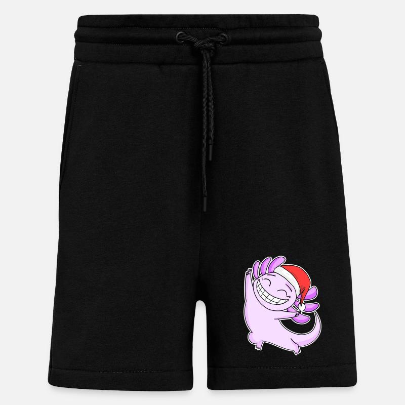 Axolotl Noël - Short bio décontracté fabriqué en UE - SOLID BLACK