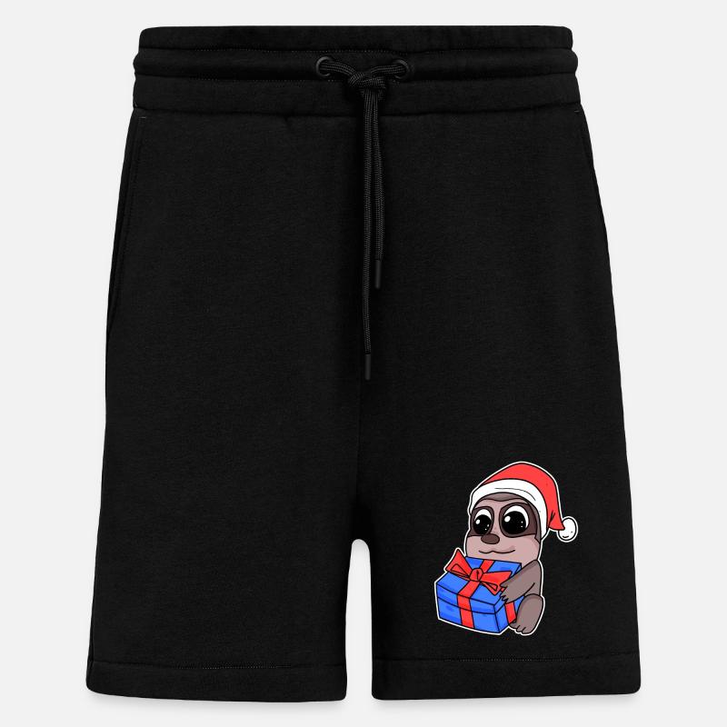 Sloth Christmas - Shorts - made by SPREAD - SOLID BLACK