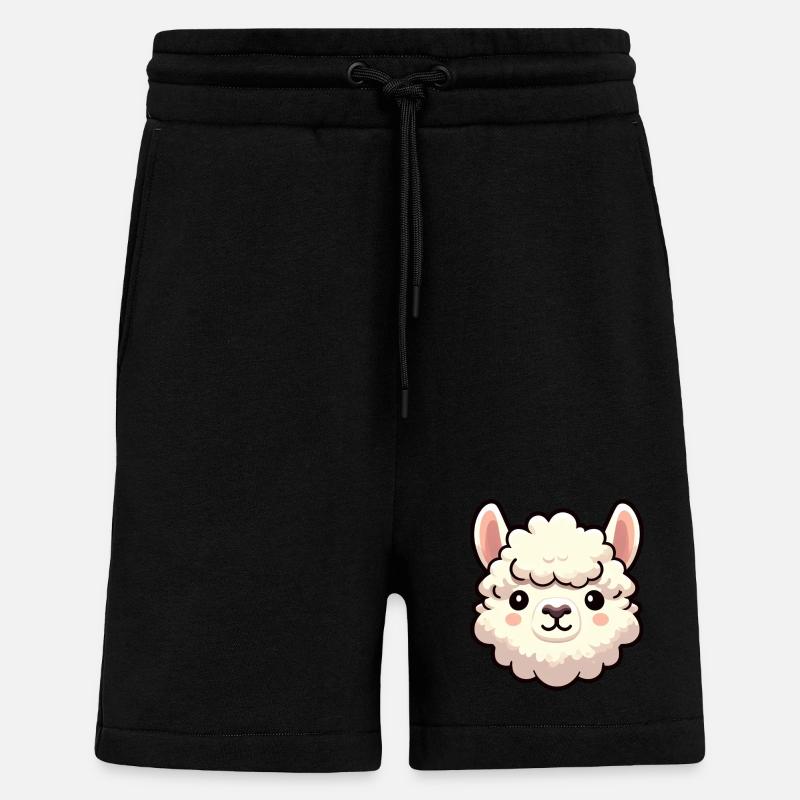 Comic Alpaka Baby Kopf - Shorts - made by SPREAD - SOLID BLACK