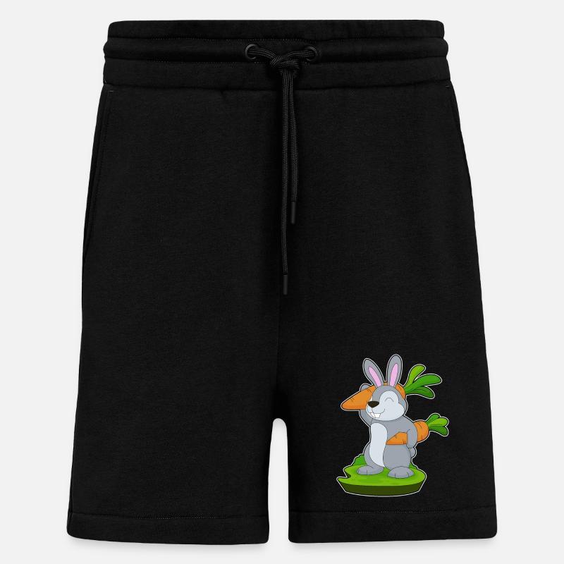 Carottes lapin - Short bio décontracté fabriqué en UE - SOLID BLACK