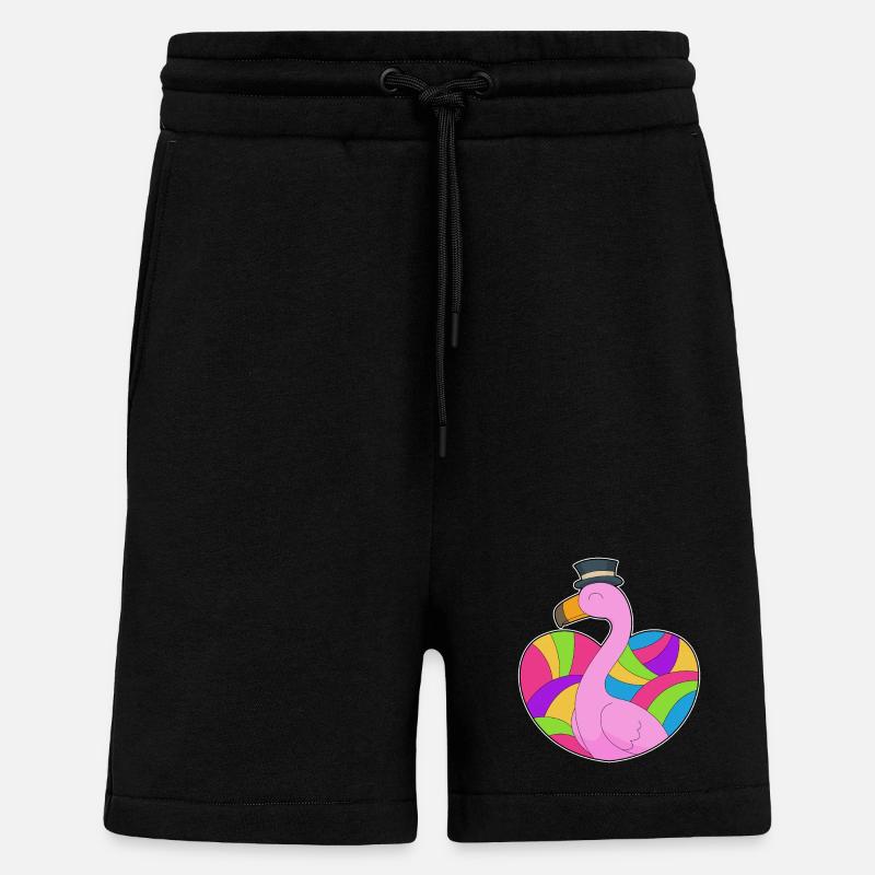 Flamingo Herz - Shorts - made by SPREAD - SOLID BLACK