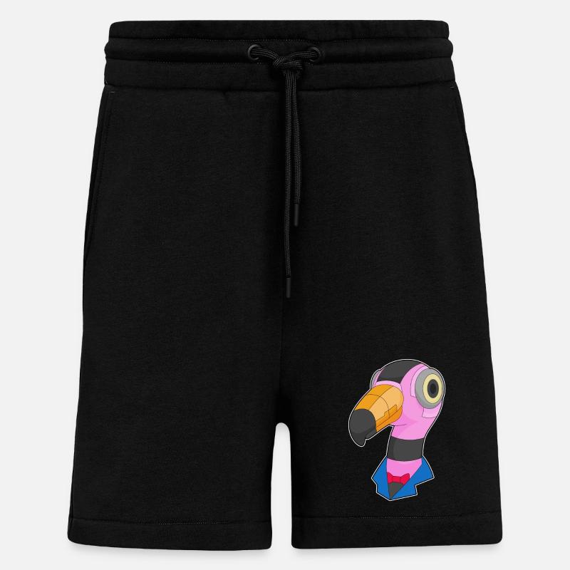Flamingo Roboter - Shorts - made by SPREAD - SOLID BLACK