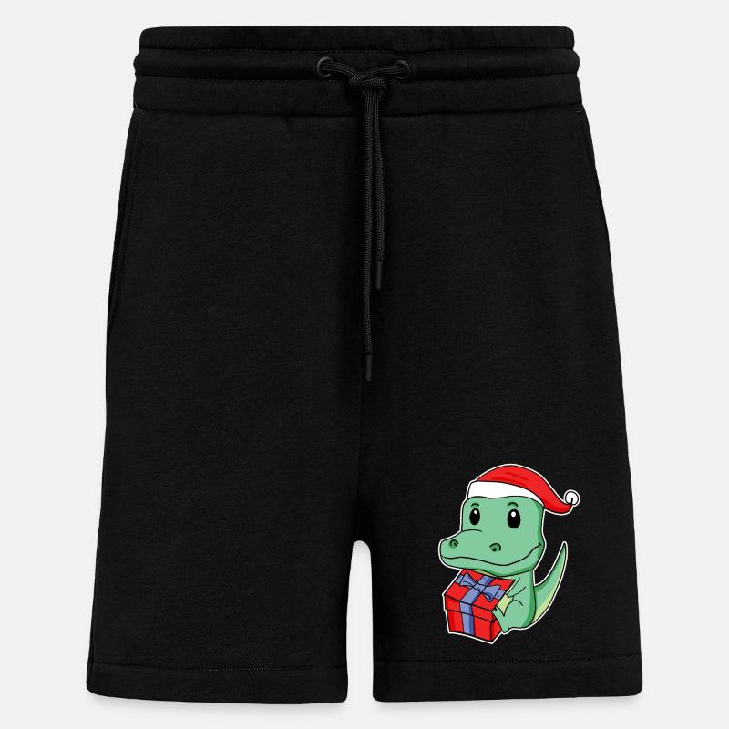 Crocodile with Santa hat - Shorts - made by SPREAD - SOLID BLACK