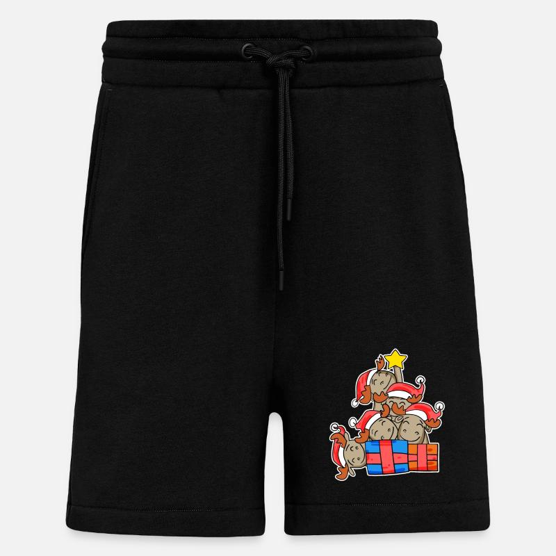 Elch Weihnachtsbaum Weihnachten - Shorts - made by SPREAD - SOLID BLACK