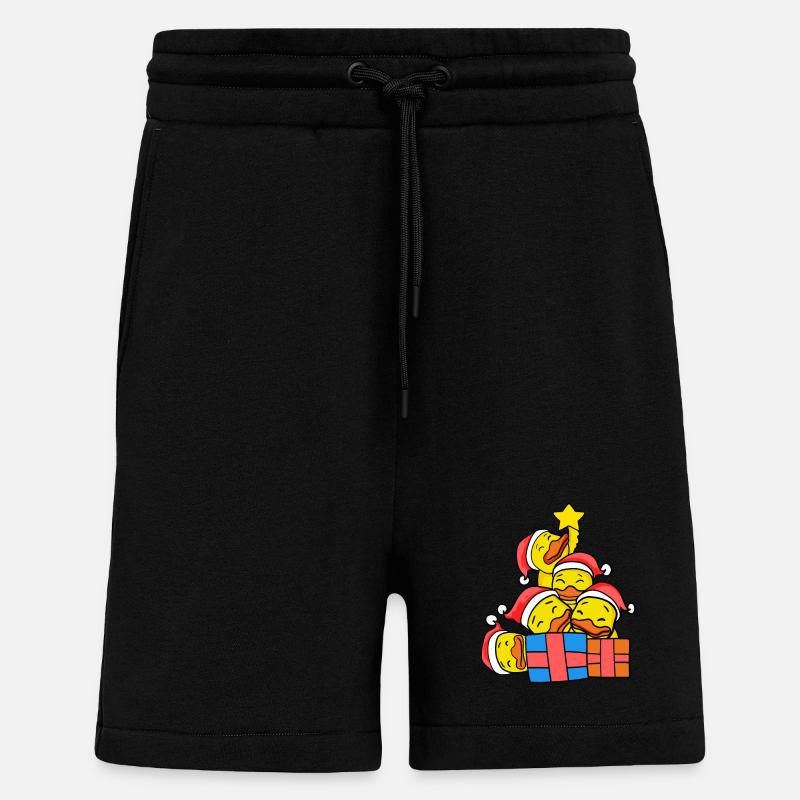 Duck Christmas Tree Christmas - Shorts - made by SPREAD - SOLID BLACK