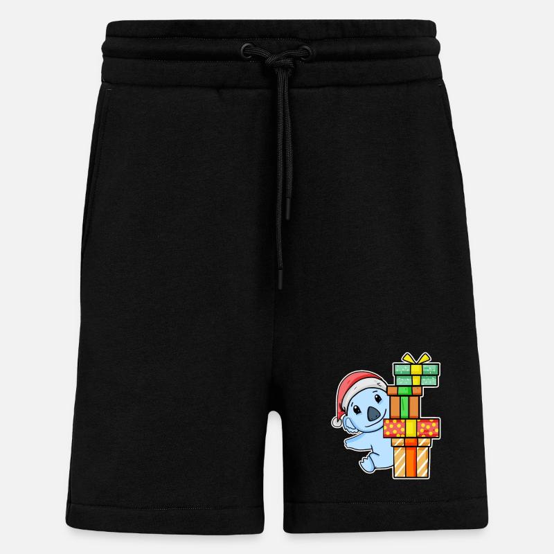 Koala mit Weihnachtsmütze und Weihnachtsgeschenk - Shorts - made by SPREAD - SOLID BLACK