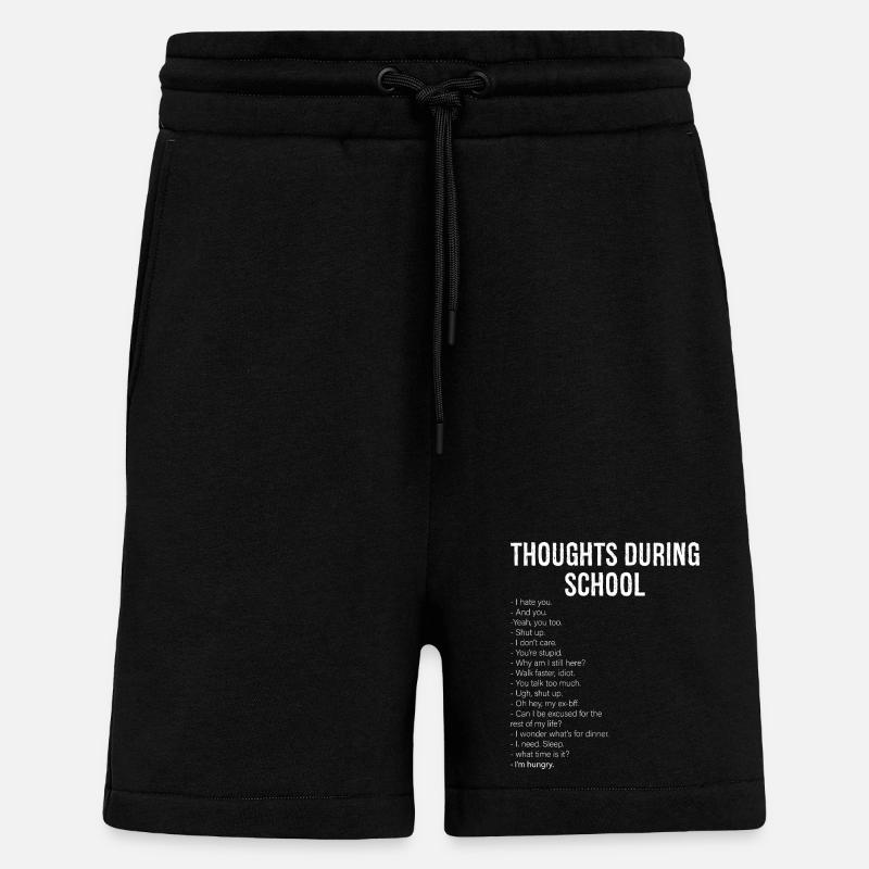 thoughts during school funny shirt - Short bio décontracté fabriqué en UE - SOLID BLACK