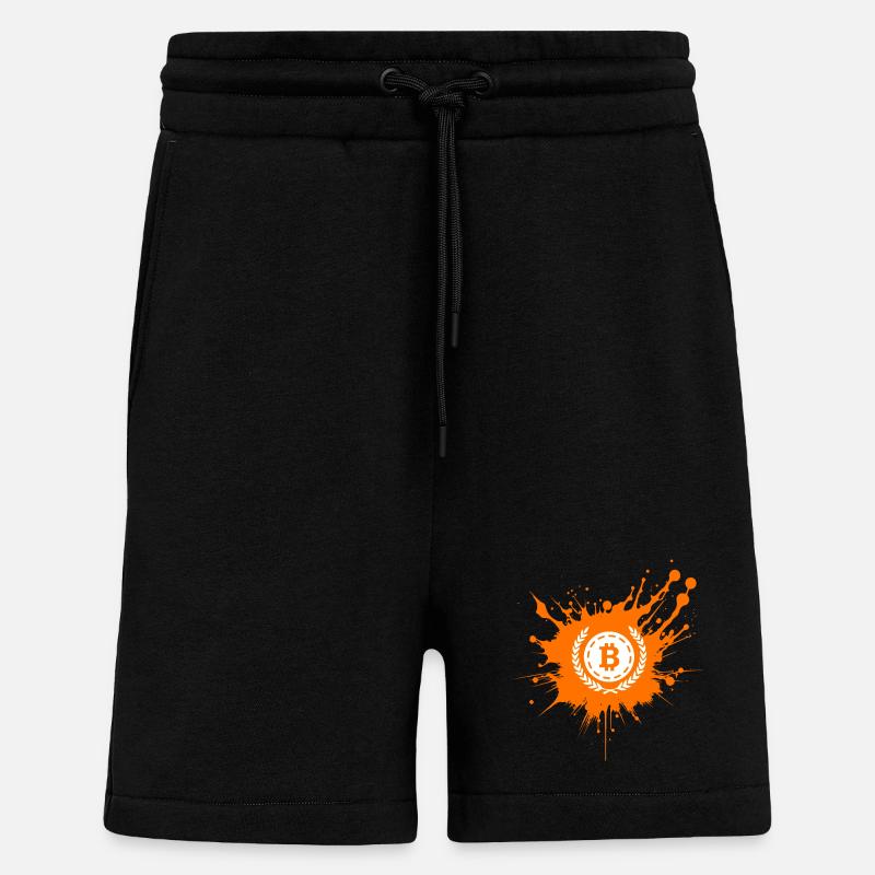 Bitcoin Crypto Cryptocurrency Splash - Shorts - made by SPREAD - SOLID BLACK