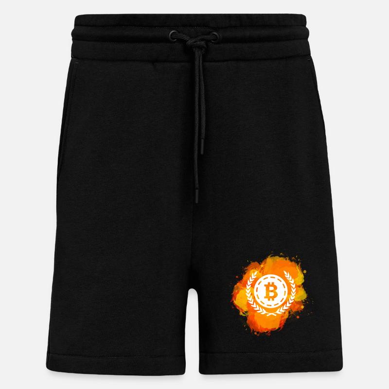 Bitcoin Crypto Cryptocurrency Splash - Shorts - made by SPREAD - SOLID BLACK