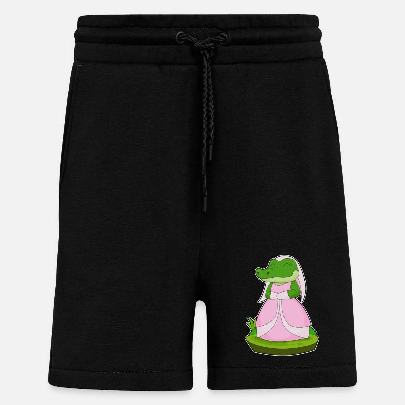 Crocodile voile de mariée mariage - Short bio décontracté fabriqué en UE - SOLID BLACK