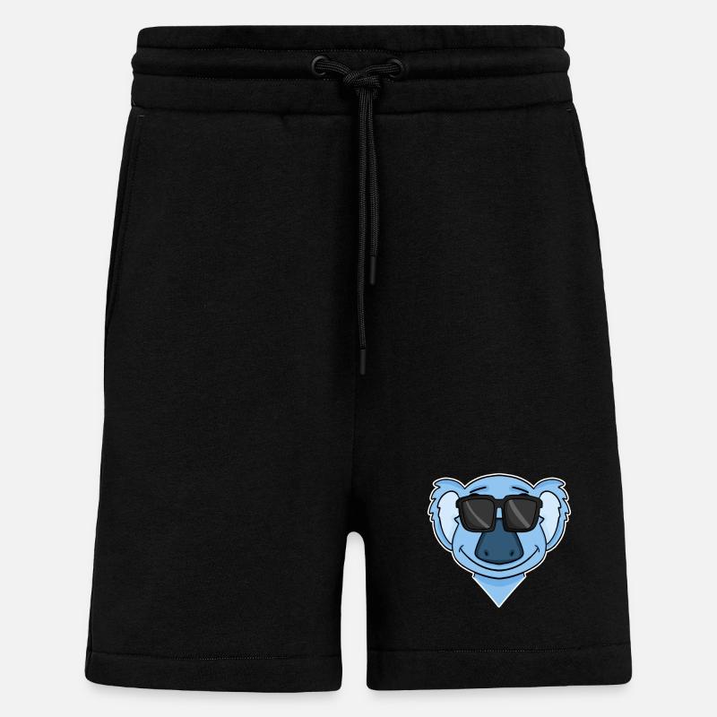 Koala avec des lunettes - Short bio décontracté fabriqué en UE - SOLID BLACK