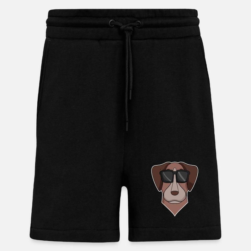 Pointer Hund mit Brille - cooler Hund - Shorts - made by SPREAD - SOLID BLACK