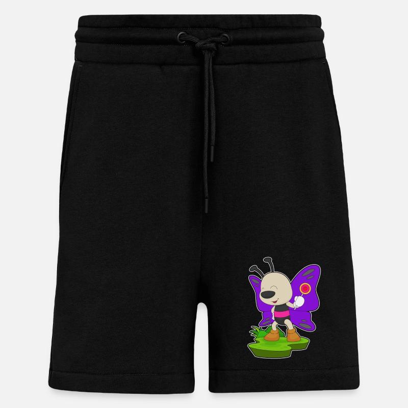 Sucette papillon - Short bio décontracté fabriqué en UE - SOLID BLACK