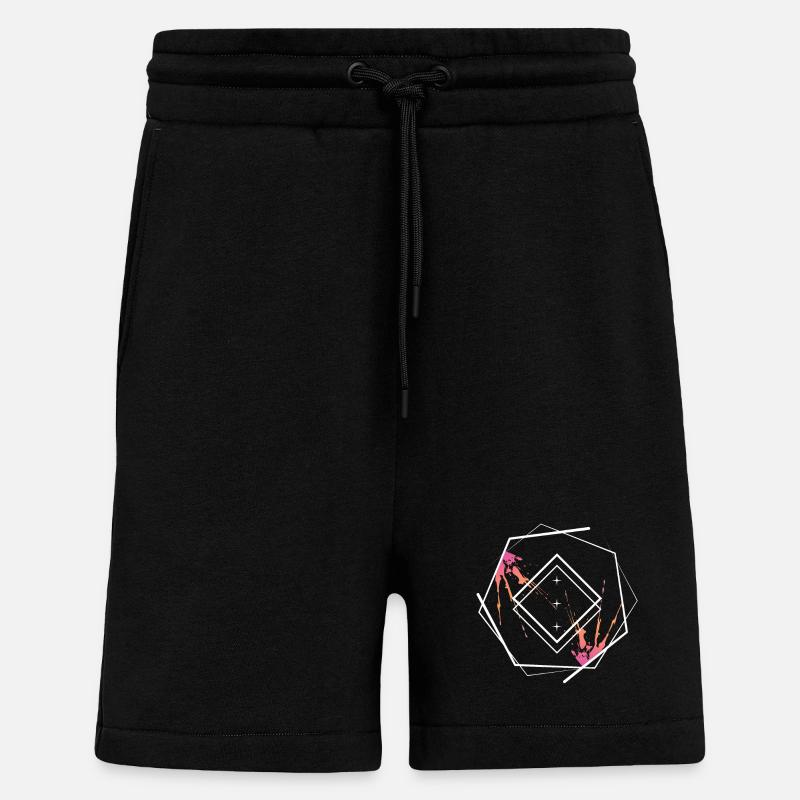 Geometric Diamond Frame Neon - Shorts - made by SPREAD - SOLID BLACK