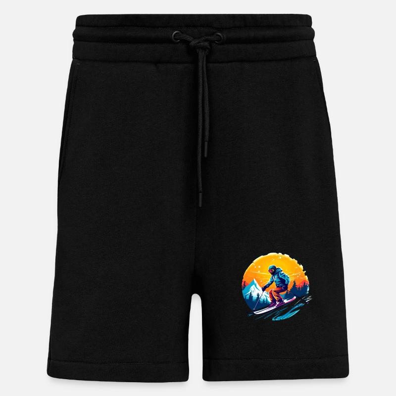 Sci Team Scuola di sci Sci Sci Team Sci - Pantaloncini ecologici casual Made in UE - SOLID BLACK