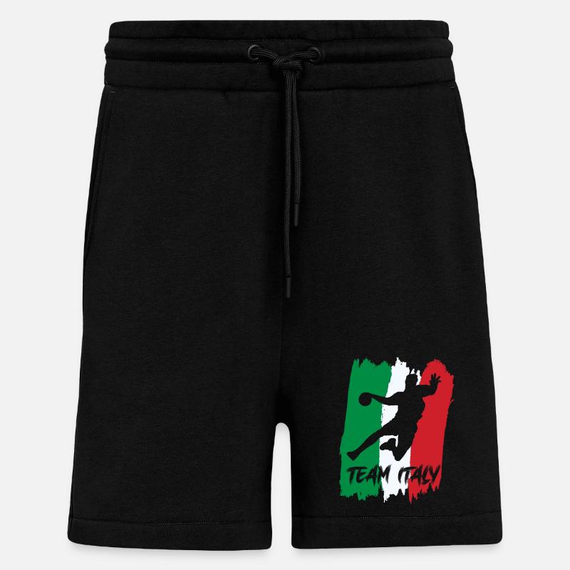 Équipe d’Italie de handball - Short bio décontracté fabriqué en UE - SOLID BLACK