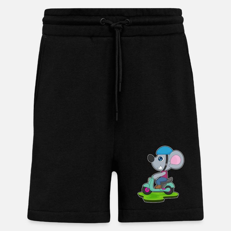 Souris Moto - Short bio décontracté fabriqué en UE - SOLID BLACK